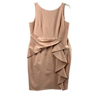 Marina Dress Womens Size 16 Pink Sleeveless Ruched Ruffle Special Occasion Party